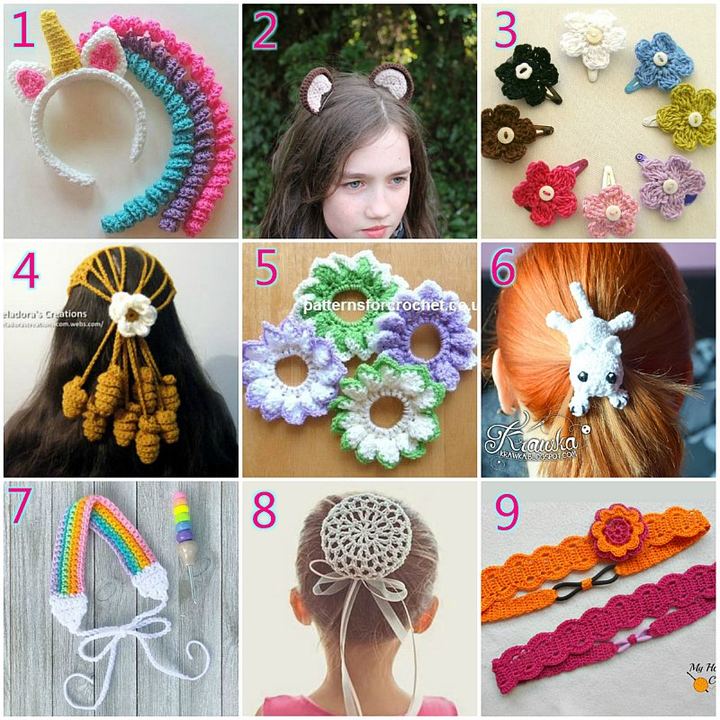 10 Crochet Hair Accessories Free Crochet Patterns Crochet Pattern 