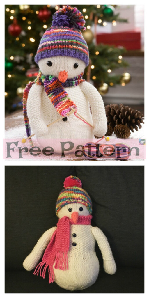 12 Cutest Knitted Snowman Free Patterns DIY 4 EVER