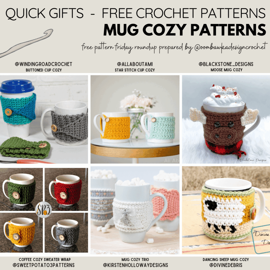 12 Free Crochet Mug Cozy Patterns For Coffee Cups With Handles