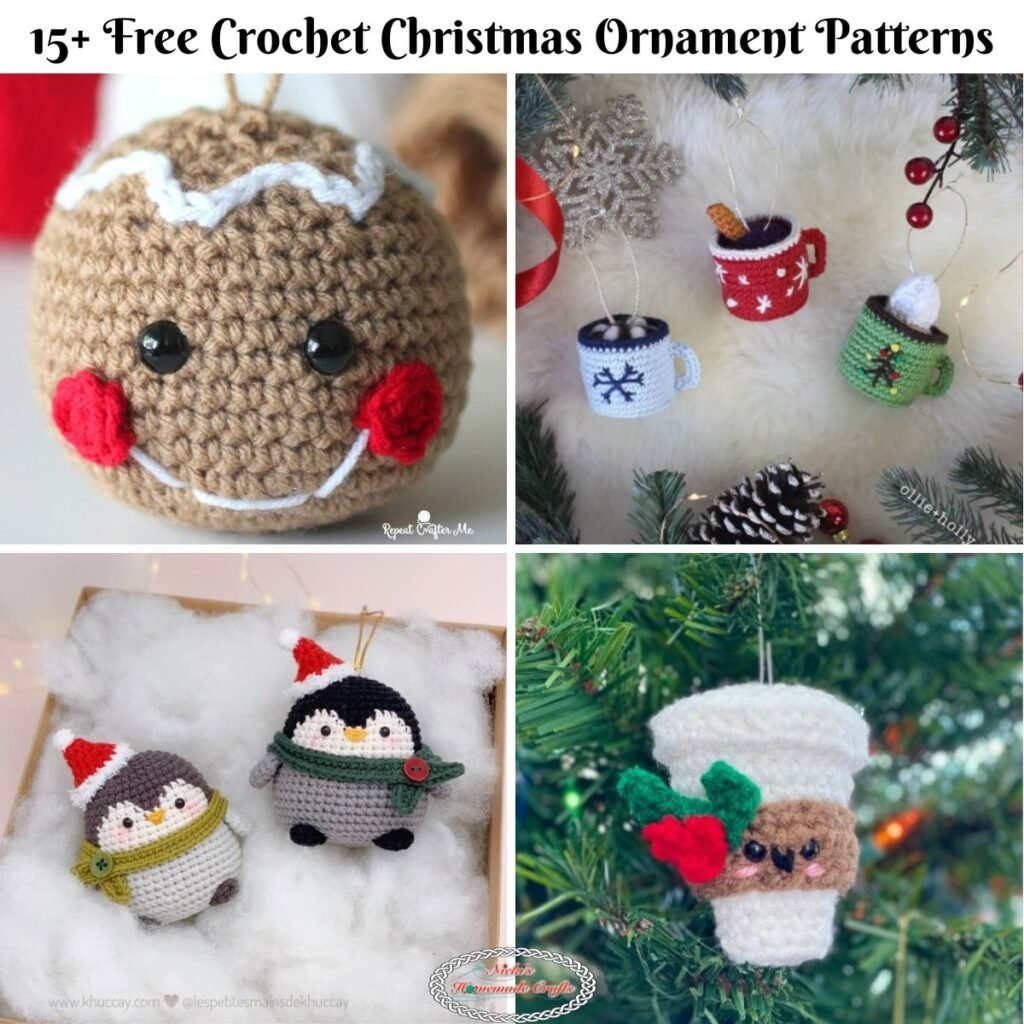 15 Cute Free Crochet Christmas Ornament Patterns Nicki 39 s Homemade Crafts