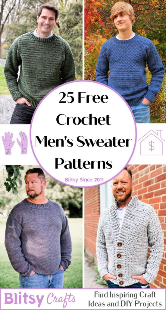 25 Free Crochet Men 39 s Sweater Patterns Cardigan Pattern Blitsy
