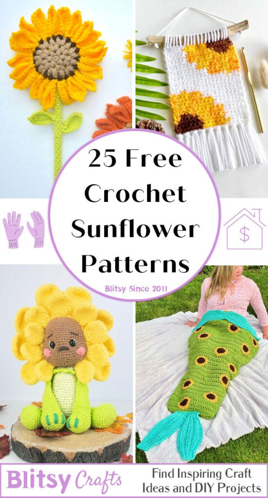 25 Free Crochet Sunflower Patterns Easy PDF Pattern 