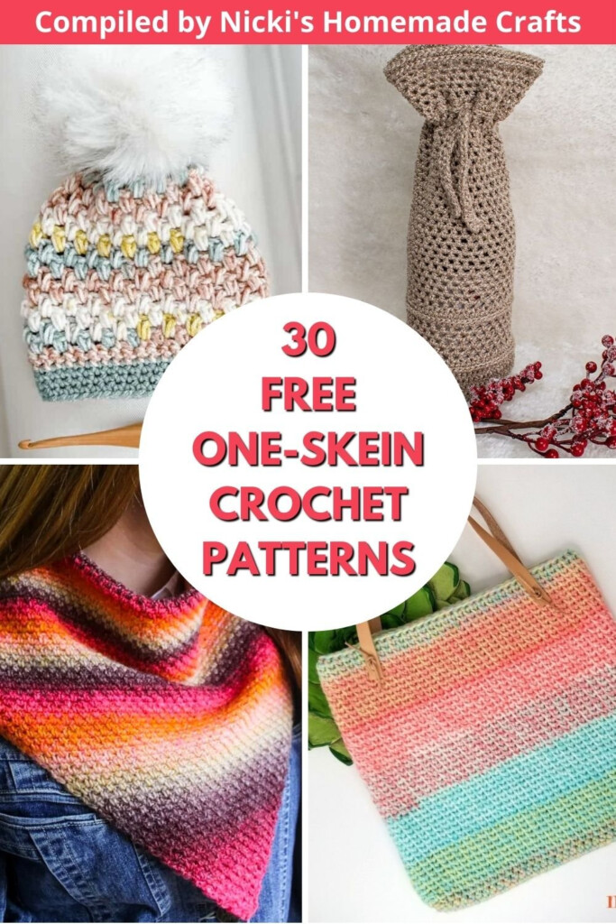 30 FREE One Skein Crochet Patterns Nicki 39 s Homemade Crafts
