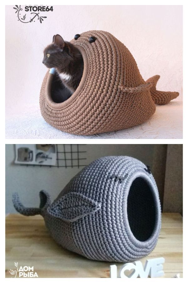 3D Cat House Free Crochet Patterns Paid DIY Magazine Cat Bed 