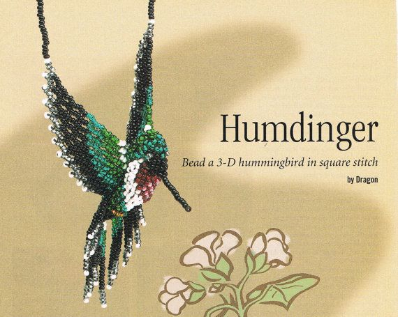 3D Hummingbird Square Stitch Pattern Beadwork Tutorial Bead Etsy