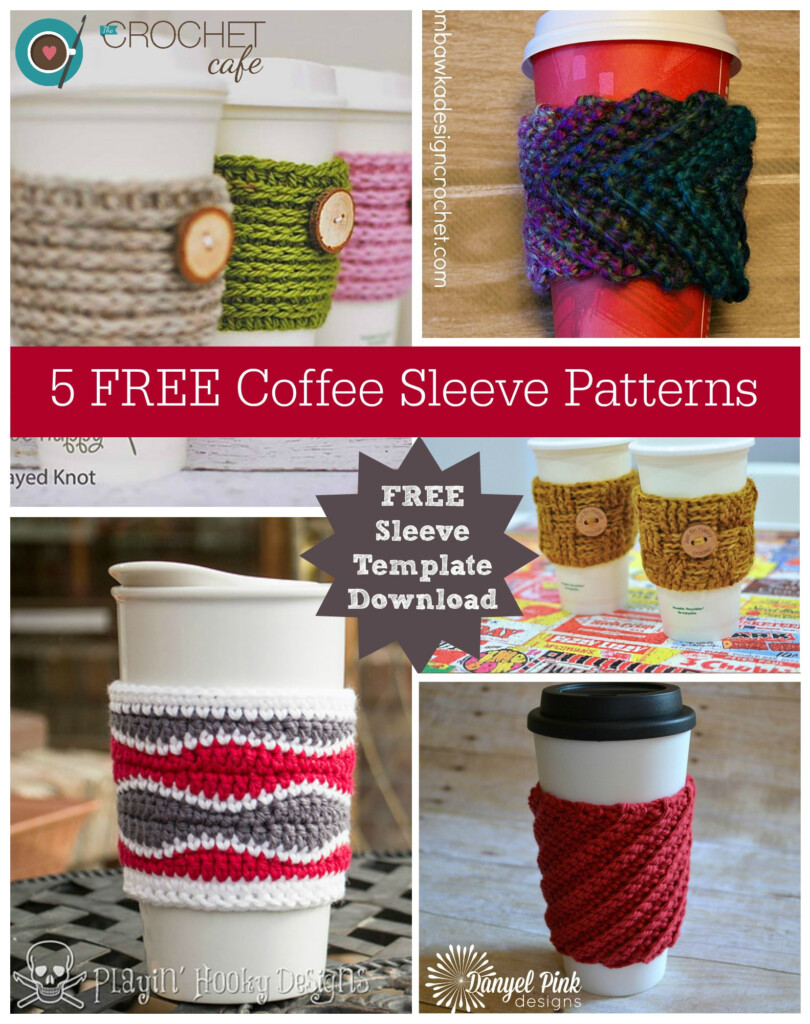 5 FREE Coffee Sleeves And A FREE Template Coffee Sleeve Pattern 