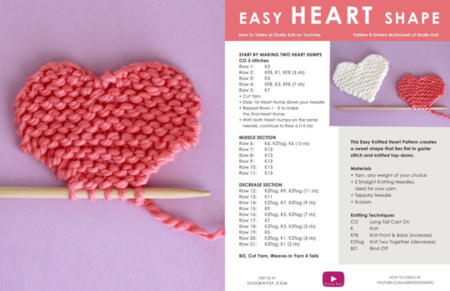 7 Heart Knitting Patterns For Valentine 39 s Day Studio Knit