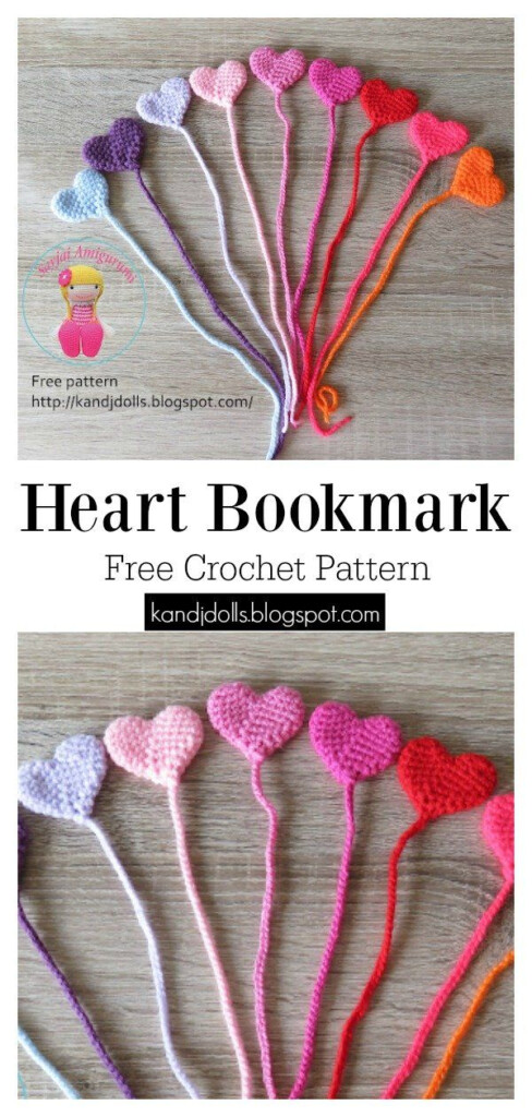 7 Lovely Heart Bookmark Free Crochet Pattern Crochet Bookmark Pattern 