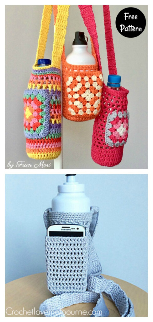 8 Mesh Bottle Holder Free Crochet Pattern