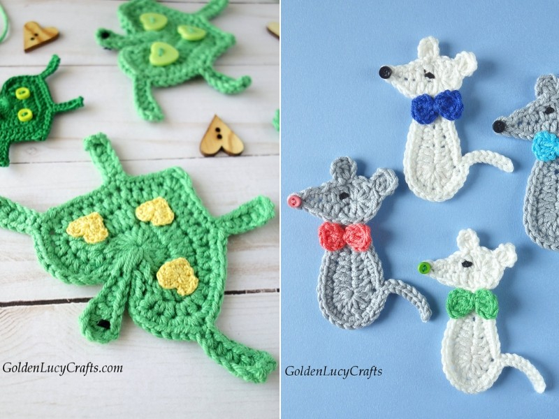 Amusing Animal Appliques Free Crochet Patterns