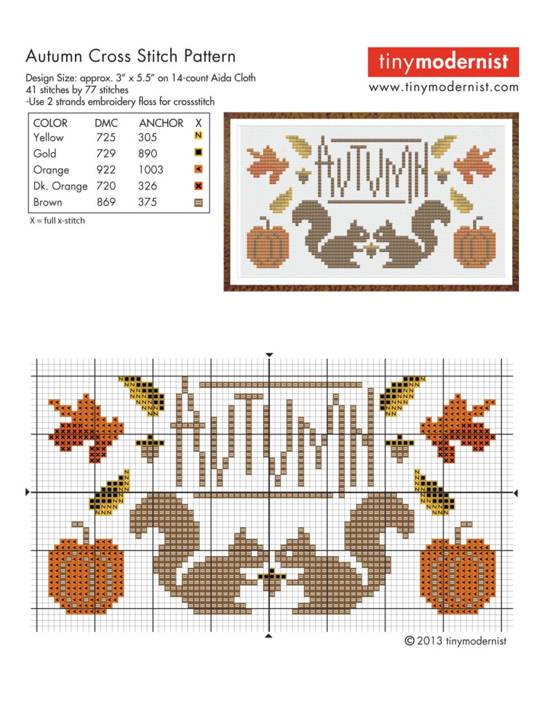 Autumn Cross Stitch Patterns Free Printable Templates Free