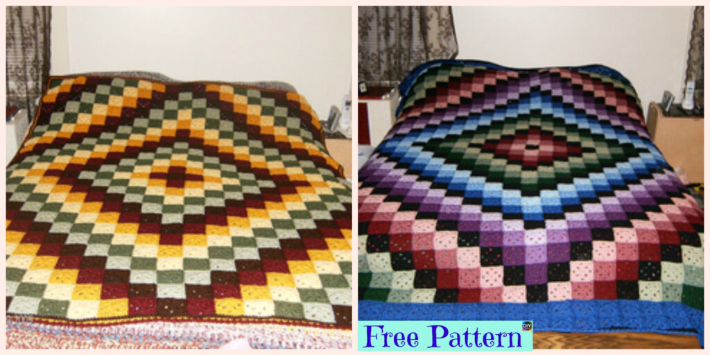 Beautiful Crochet Around World Quilt Free Pattern DIY 4 EVER