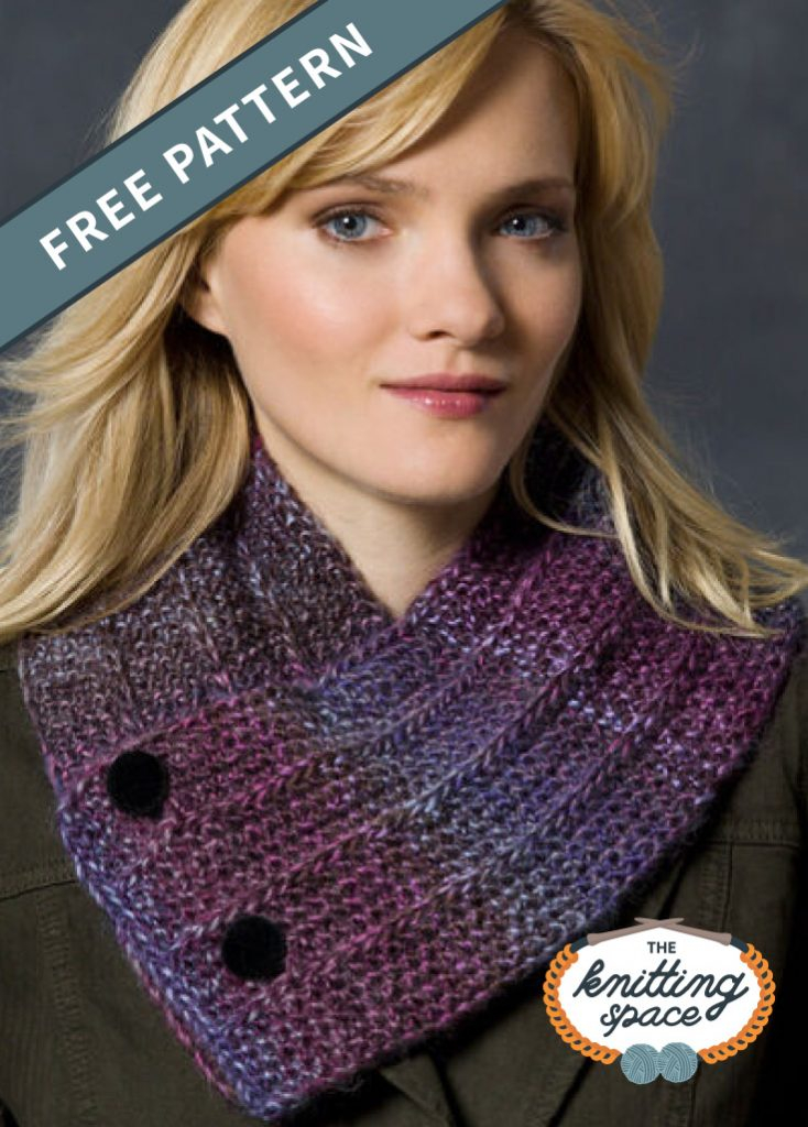 Button Up Knitted Neck Warmer FREE Knitting Pattern 