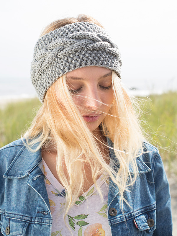 Cable And Seed Stitch Headband Free Knit Pattern Knitting Bee