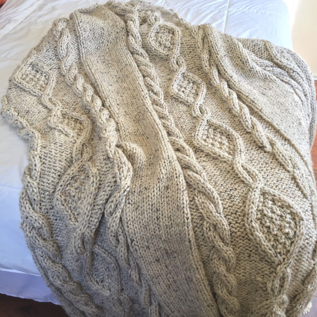 Cable Knit Blanket Pattern Free Cables Checks From Patons 