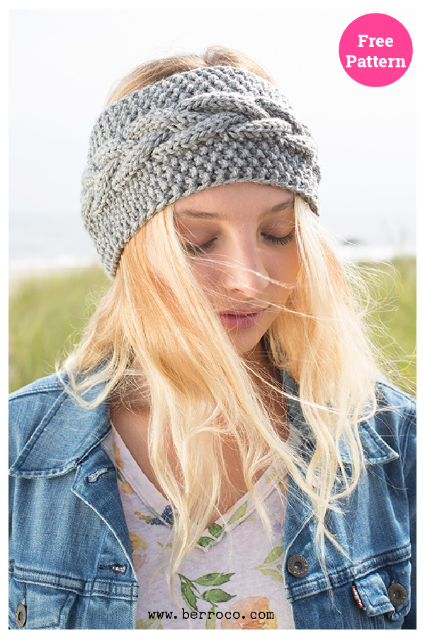 Calisson Cable Headband Free Knitting Pattern