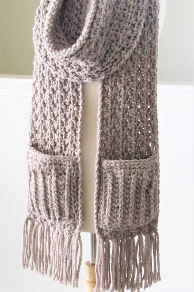 Chunky Crochet Pocket Scarf Easy Texture Crochet Dreamz