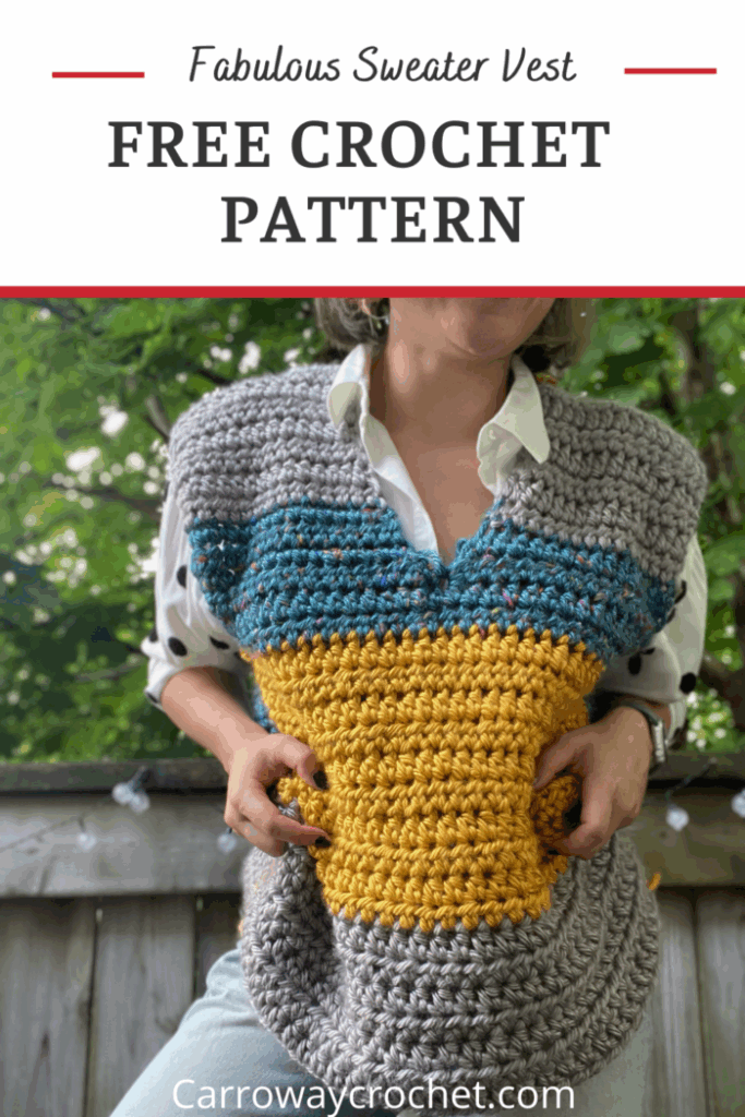 Chunky Sweater Vest Free Crochet Pattern Carroway Crochet