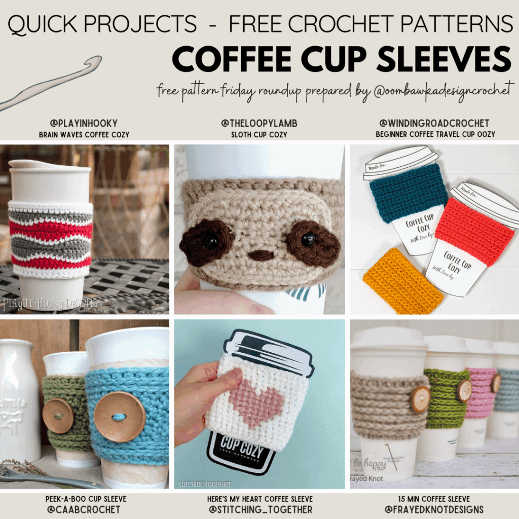 Coffee Cup Sleeve Patterns Oombawka Design Crochet