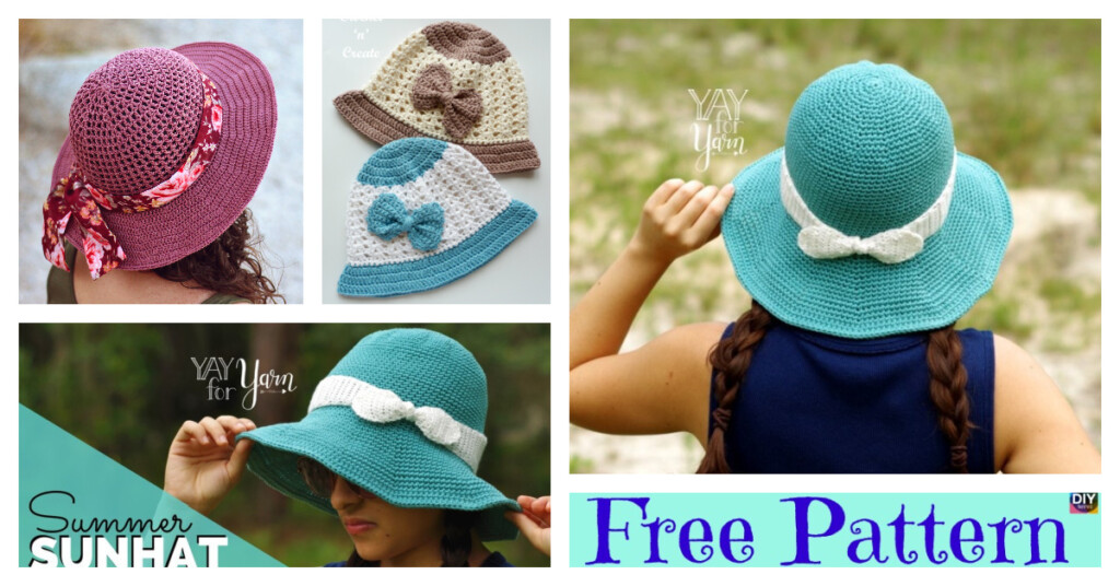 Crochet Brimmed Summer Hat Free Patterns DIY 4 EVER