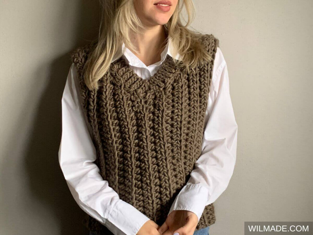 Crochet Chunky Vest Free Crochet Pattern In Size XS 5XL Video