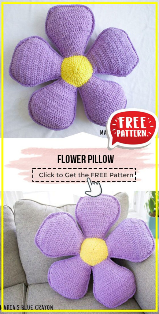 Crochet FLOWER PILLOW Free Pattern Crochet Pillow Cover Crochet 