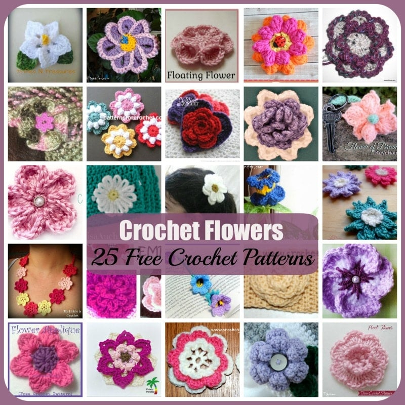 Crochet Flowers 25 FREE Crochet Patterns Rhelena 39 s Crochet Blog