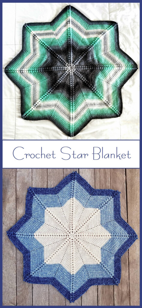 Crochet Free Pattern Star Blanket Design Peak