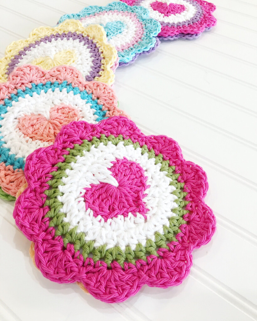 Crochet Granny Heart Coaster Free Pattern Web Granny Heart Coaster 