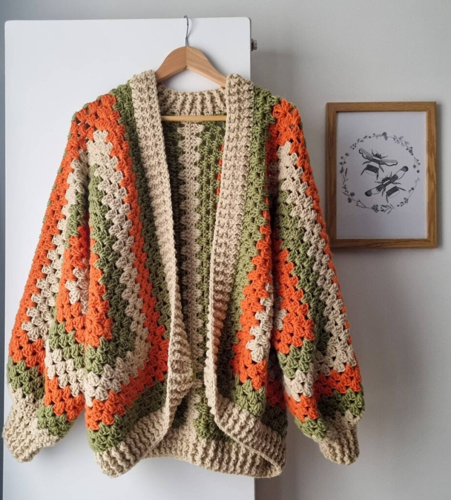 Crochet Granny Hexagon Cardigan Pattern Etsy