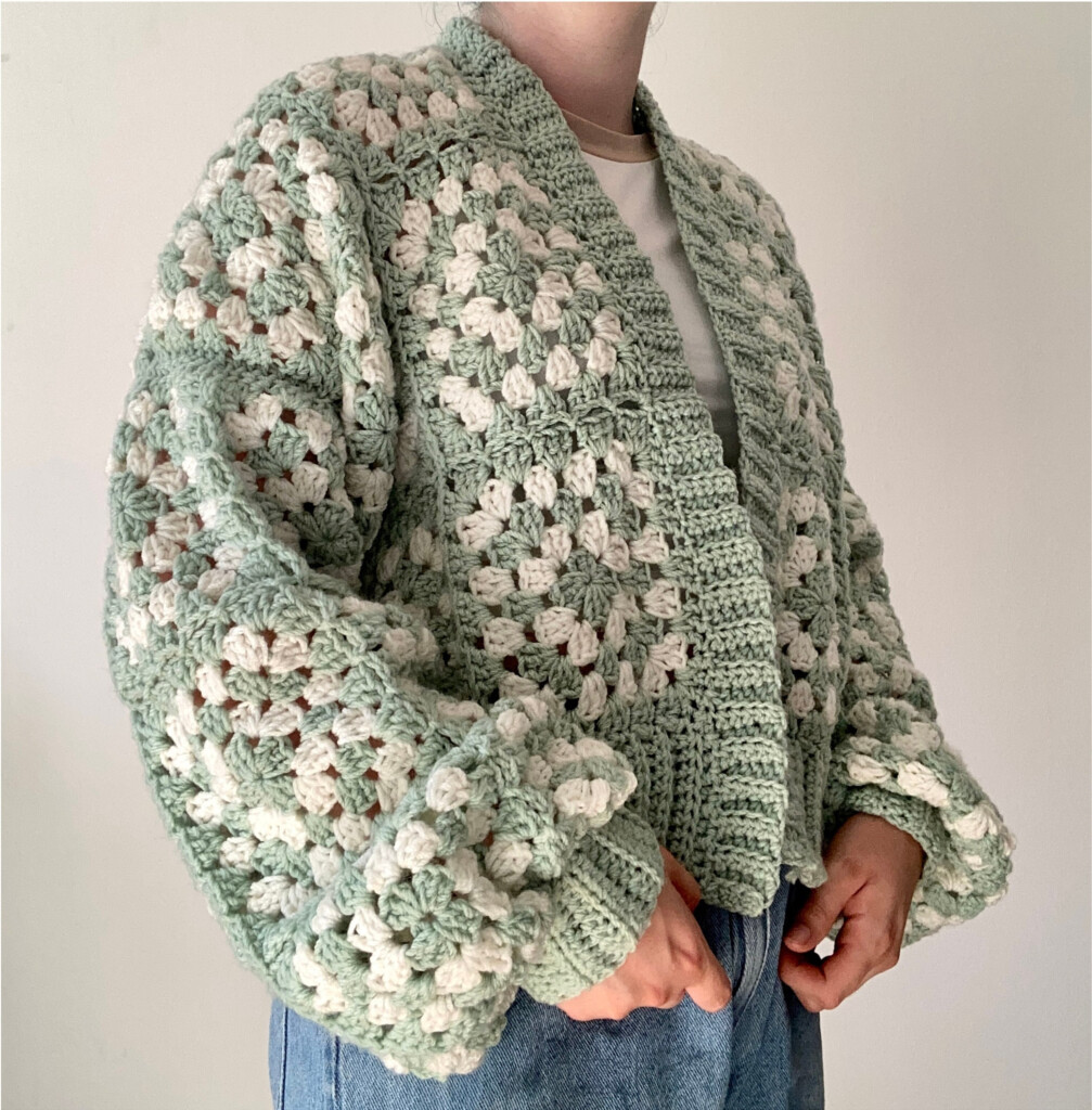Crochet Granny Square Long Cardigan Pattern Prithika Ideas