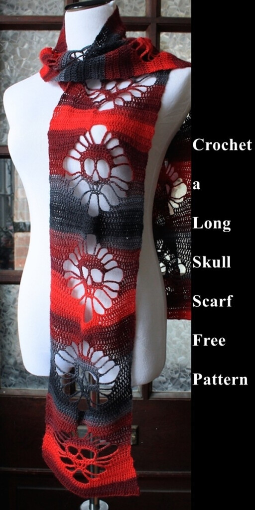 Crochet Long Skull Scarf Free Pattern The Homestead Survival