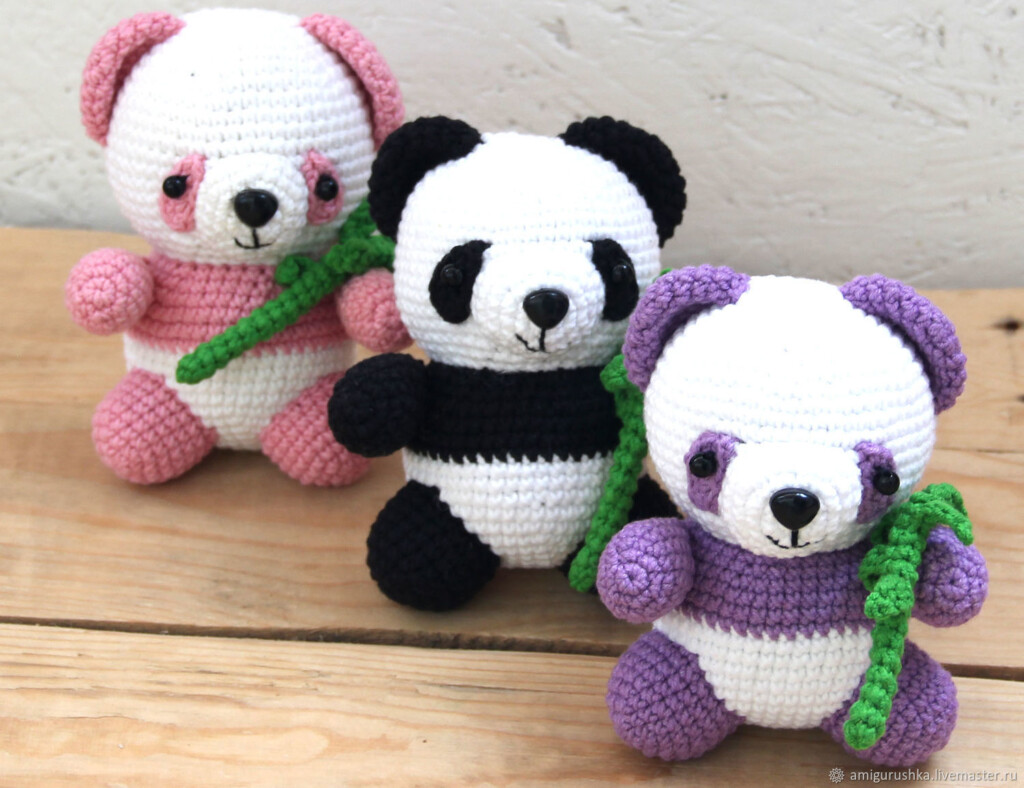 Crochet Panda Plush Amigurumi A Plushie And On Cut Out Keep 
