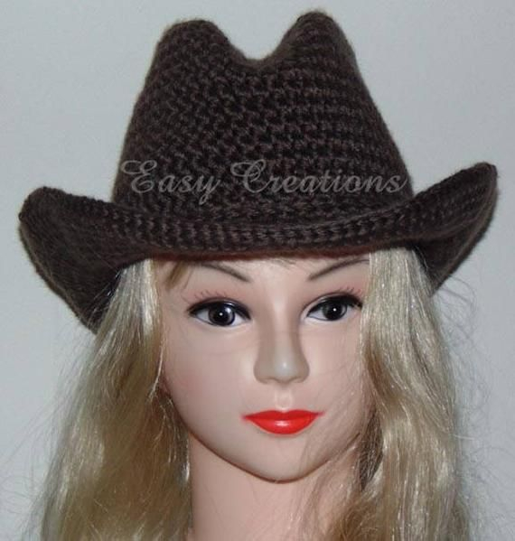 CROCHET PATTERn DOUBLE STRANd Cowboy Cowgirl Hat Cap Etsy France 