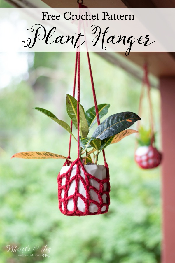 Crochet Plant Hanger Free Crochet Pattern Whistle And Ivy