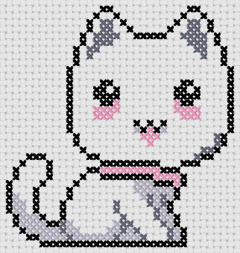 Cross Stitch Easy Pattern Cat Anime Cross Stitch 4 Free