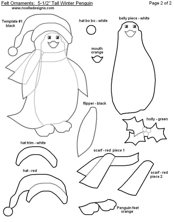 Cut Out Free Printable Felt Christmas Ornament Patterns