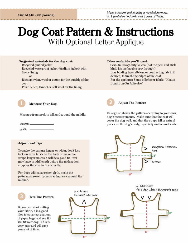 Dog Coats Patterns Free At Alyson Ward Blog