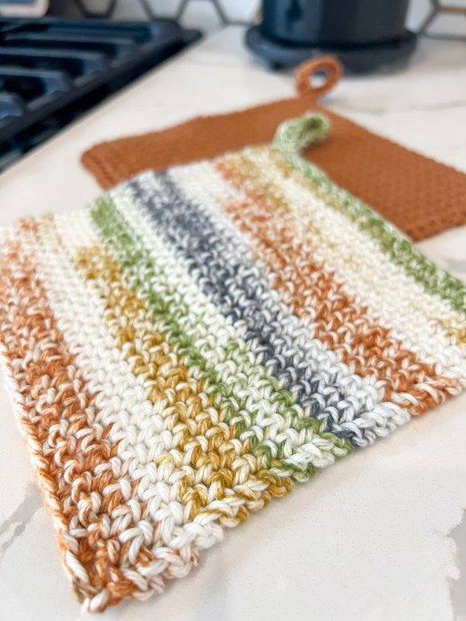 Easy Crochet Double Thick Potholder Free Pattern En 2024 Agarradores 