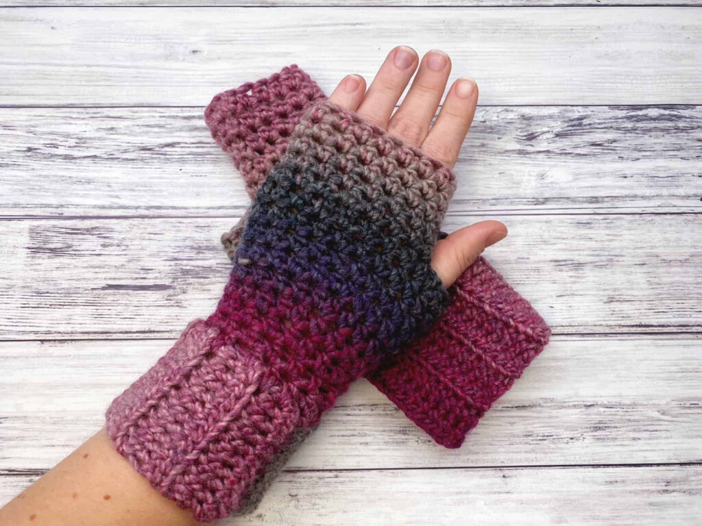 Easy Crochet Fingerless Gloves Free Pattern Love Life Yarn 