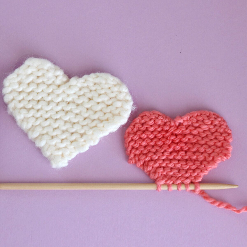 Easy Heart Knitting Pattern In Garter Stitch Studio Knit