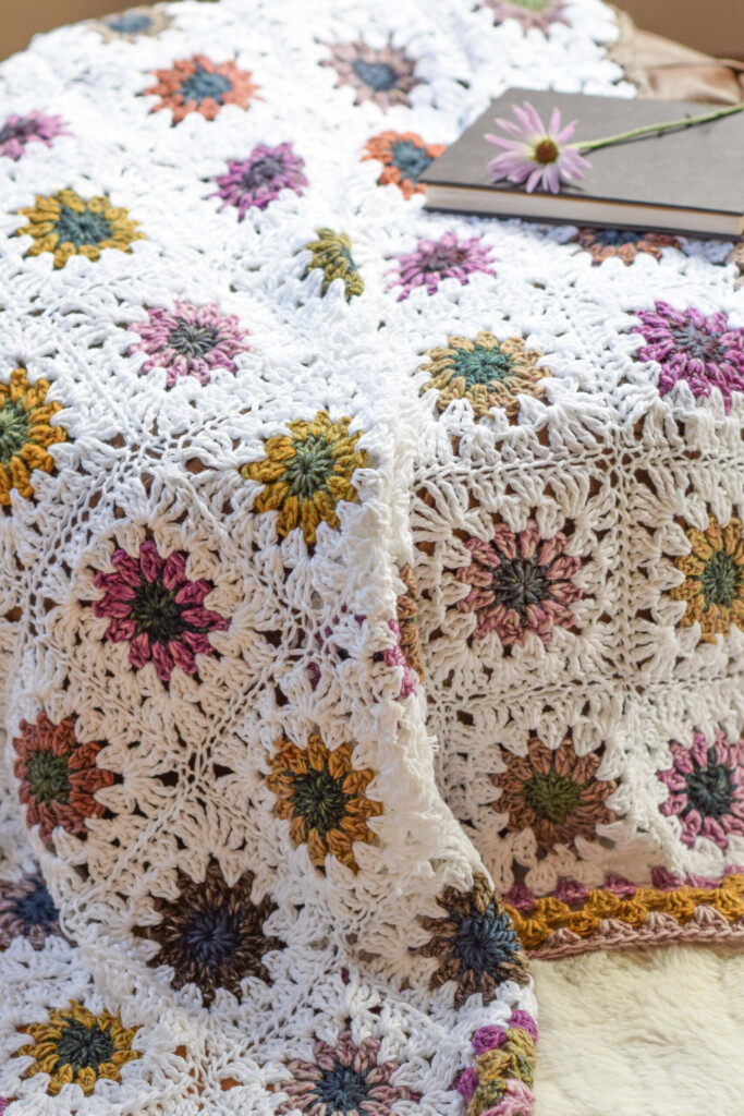 Flower Granny Square Blanket Mama In A Stitch