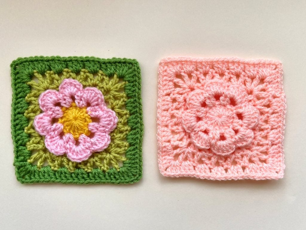 Free 3D Daisy Crochet Flower Granny Square Tutorial Blue Star Crochet