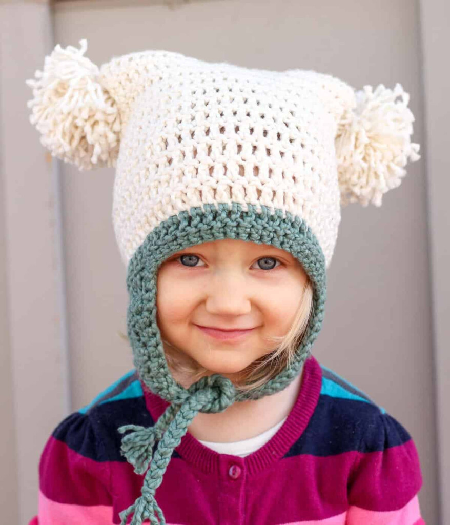 Free Beginner Crochet Beanie Hat Pattern quot Pom Pom Party quot 