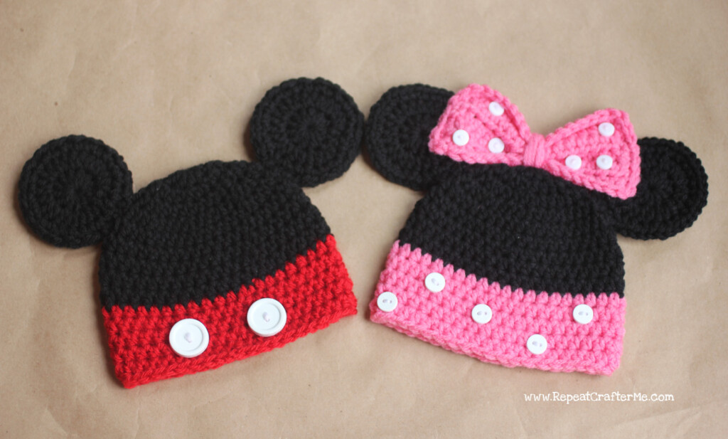 Free Crochet Mickey Mouse Hat Pattern Worldly Wonders Workshop