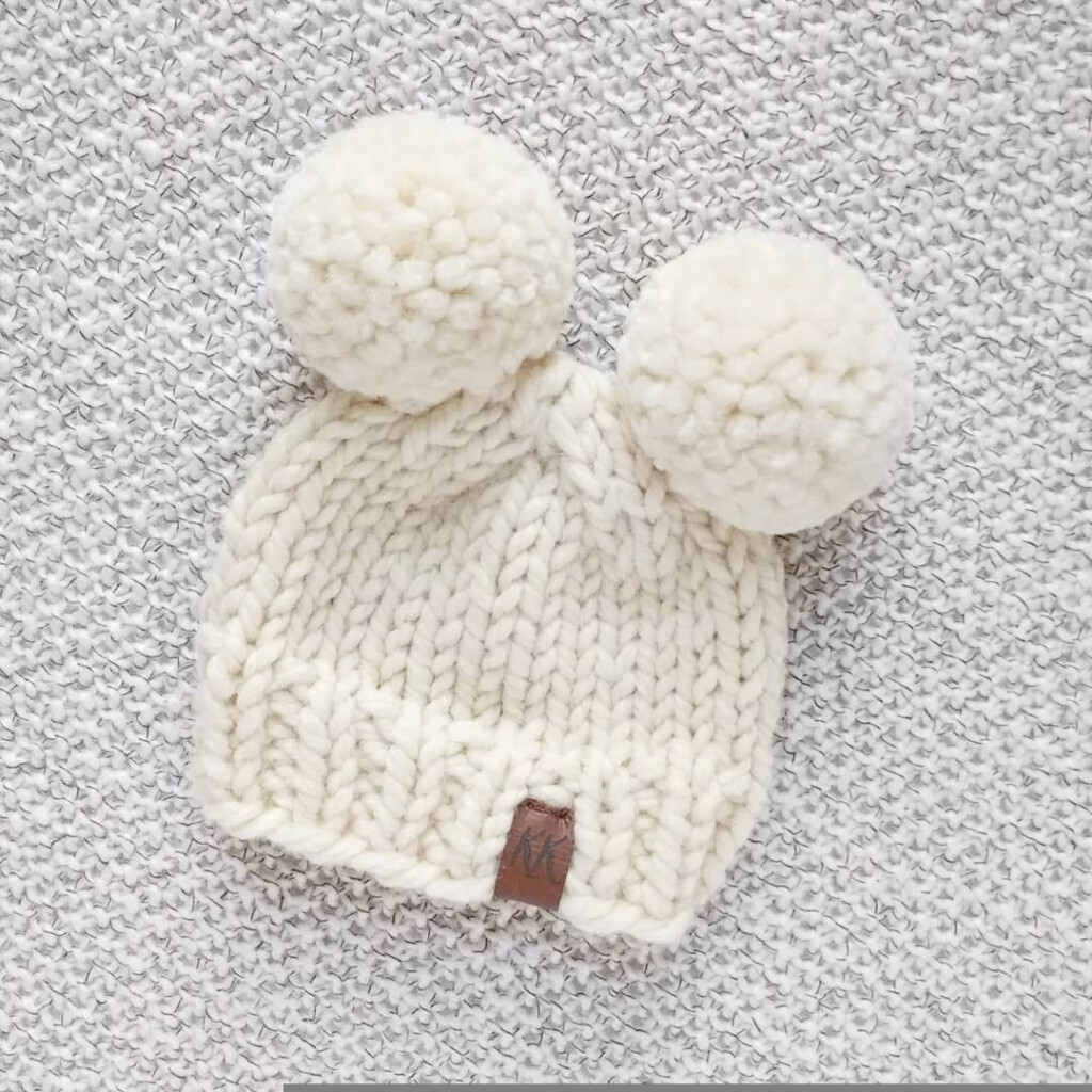 Free Crochet Newborn Baby Hat Patterns How To Knit A Double Pom Pom Hat 