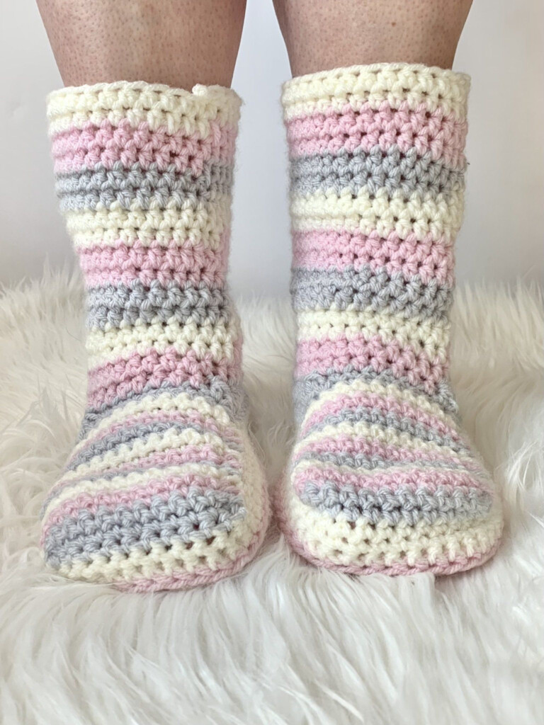 Free Crochet Slipper Boots Pattern For Adults