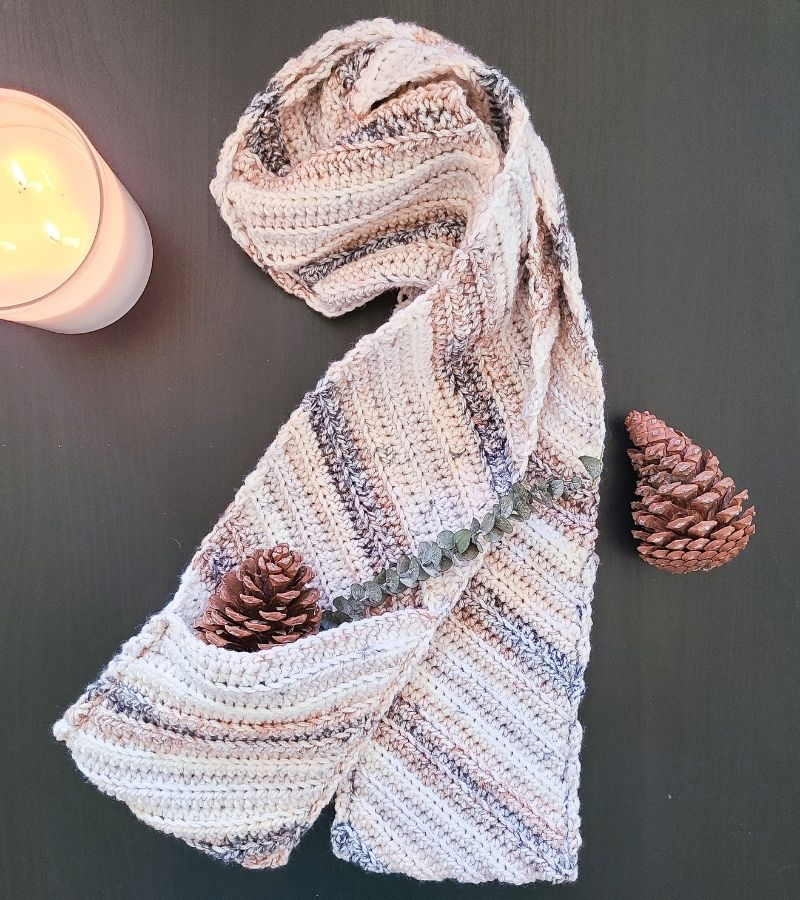Free Easy Crochet Pocket Scarf Pattern Snowbank Pocket Scarf