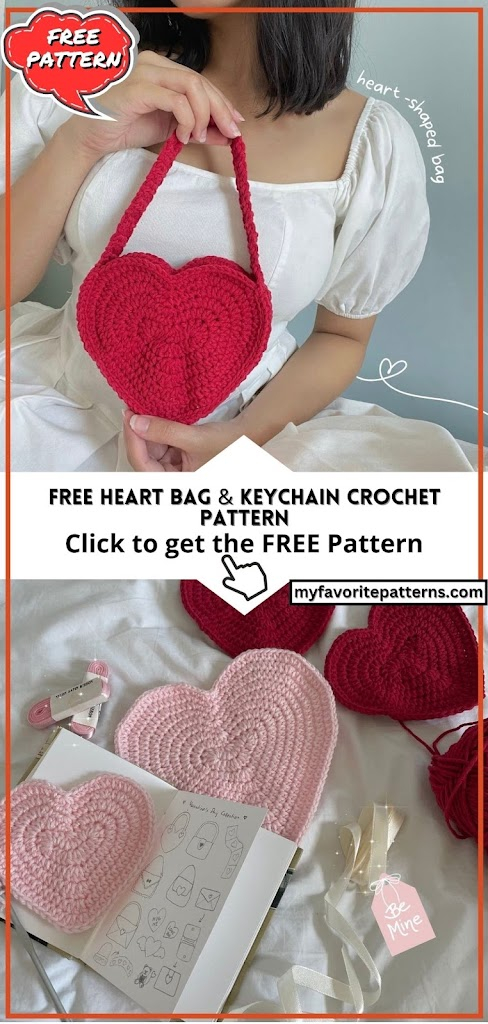 Free Heart Bag Keychain Crochet Pattern MyFavoritePatterns