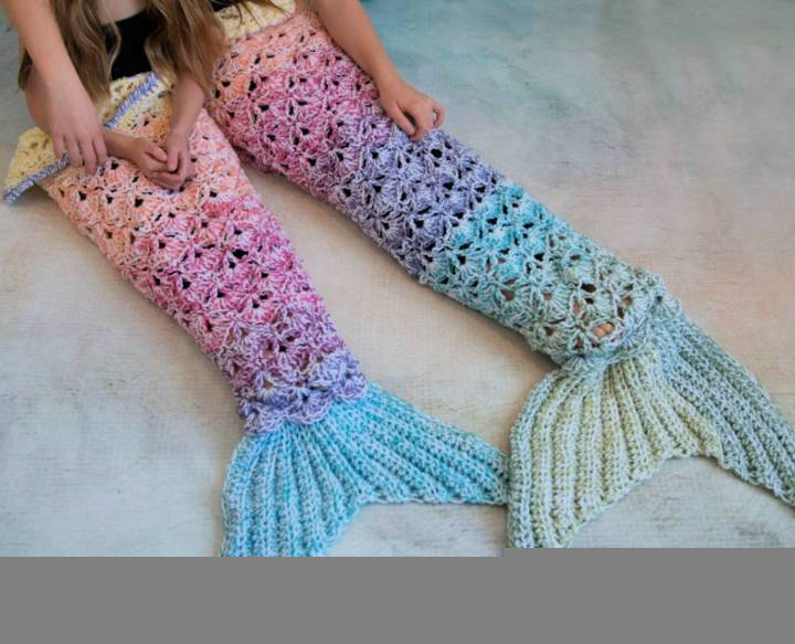 Free Printable Crochet Mermaid Tail Blanket Pattern 
